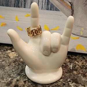 DAVID SIGAL 925 Silver - Vintage Interlocked Design Band Ring, size 7